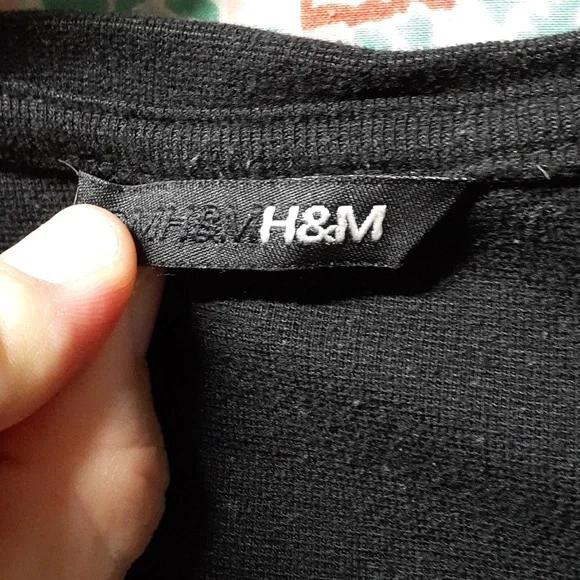 H&M Black Cotton T-Shirt, Size L - Picture 5 of 8